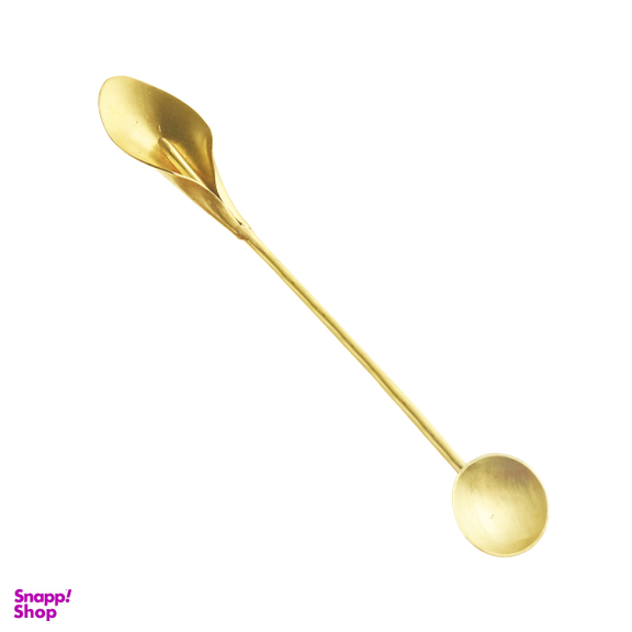 قاشق برنجی شربت خوری مدل گل شیپوری