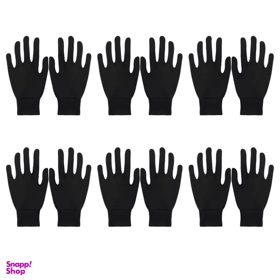 دستکش طاها طب مدل نخی مچ دار کد 5291-3 بسته 6 عددی