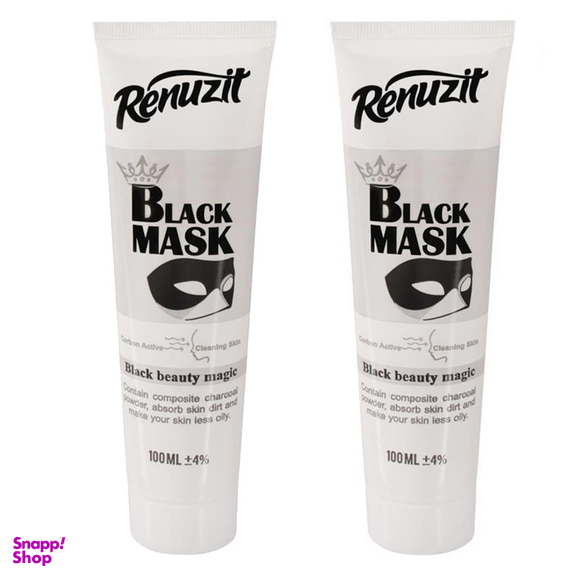 ماسک صورت رینوزیت مدل carbon active حجم 100 میلی لیتر مجموعه 2 عددی