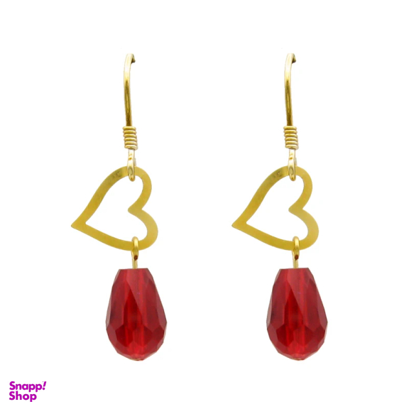 گوشواره طلا 18 عیار زنانه مانچو طرح قلب کد efgs012