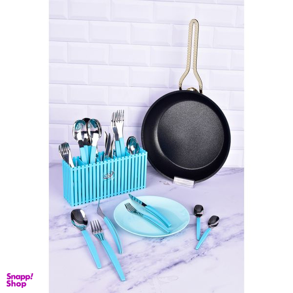 سرویس قاشق و چنگال 31 پارچه سی اند اس مدل منحنی
