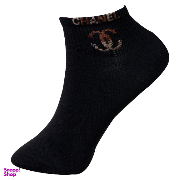 جوراب زنانه سیلور طرح چنل کد 2048 رنگ مشکی