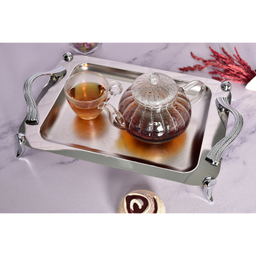 سینی کوچک استیل پایه دار مات یونیک کد 4028