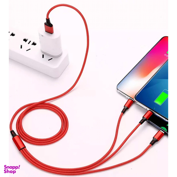 کابل تبدیل USB به Lightning/Type-C/MicroUSB لیتو مدل LD-49 طول 1 متر