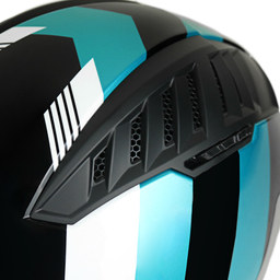 کلاه کاسکت بدون فک ال اس تو مدل OF600 طرح Copter Urbane رنگ مشکی فیروزه ای به همراه کاور