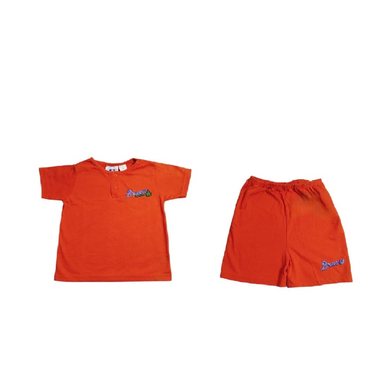 ست تیشرت و شلوارک پسرانه کد 1002 رنگ نارنجی