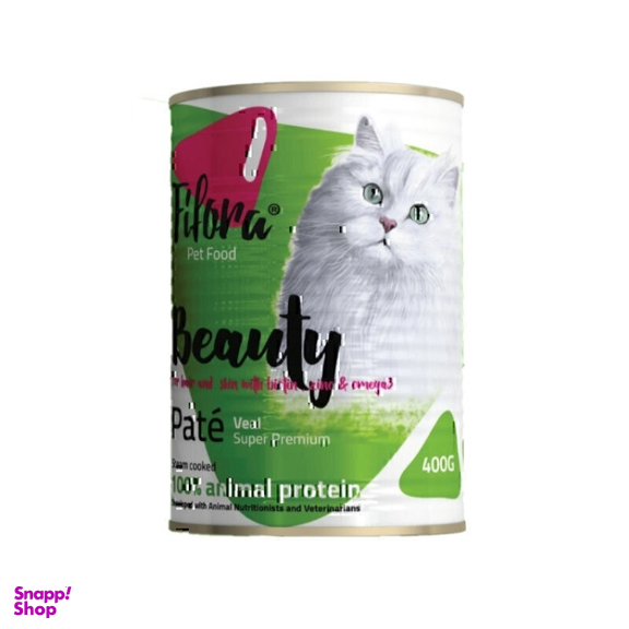 کنسرو غذای گربه فیفورا مخصوص پوست و مو طعم گوشت گوساله وزن 400 گرم