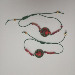 دستبند دخترانه طرح انار یلدایی کد 31303 بسته ۲ عددی