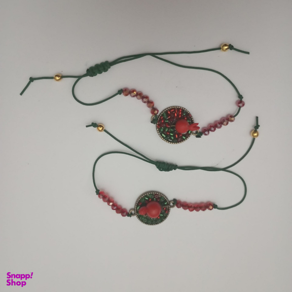 دستبند دخترانه طرح انار یلدایی کد 31303 بسته ۲ عددی