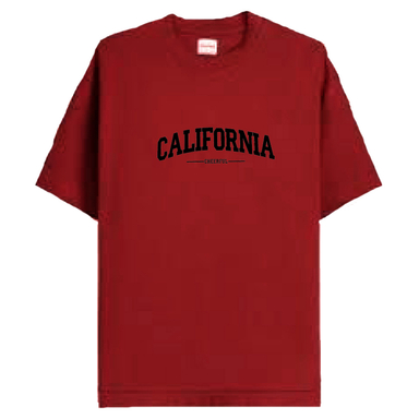 تیشرت لانگ کد TL34 طرح کالیفرنیا رنگ زرشکی