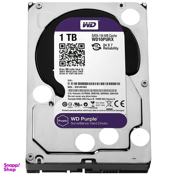 هارددیسک اینترنال وسترن دیجیتال (WD) مدل Purple WD10PURX ظرفیت 1TB