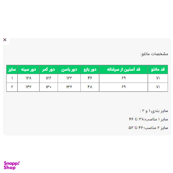 مانتو زنانه السانا مدل ریتاج کد 222701 رنگ مشکی
