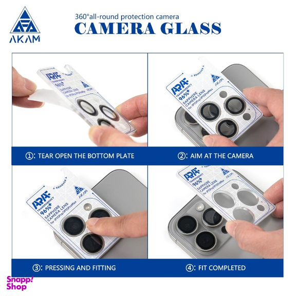 محافظ لنز دوربین موبایل مدل آکام مناسب اپل iPhone 16 Pro / 16 Pro Max