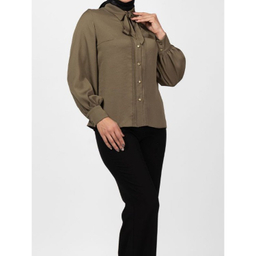 شومیز زنانه برنس مدل فرحناز رنگ یشمی