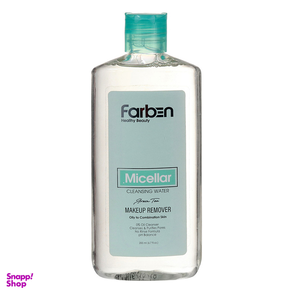 میسلار واتر فاربن مدل ضد جوش و چای سبز مناسب پوست های چرب و مختلط حجم 200 میلی لیتر