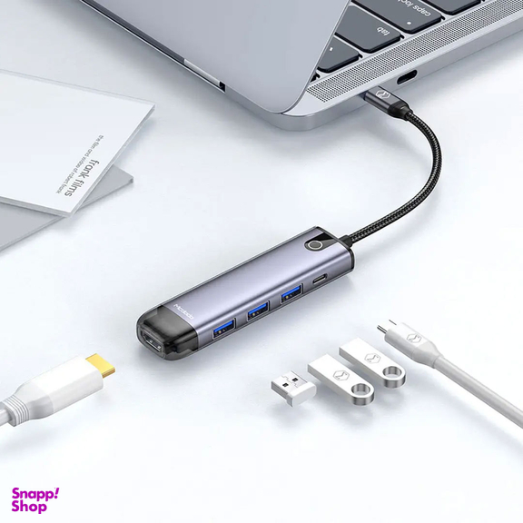 هاب 5 پورت USB-C مک دودو مدل HU-7750 طول 15 سانتی‌ متر
