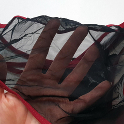 ست شورت و سوتین زنانه پانیذ مدل گیپور گل دار کد 9007 رنگ زرشکی