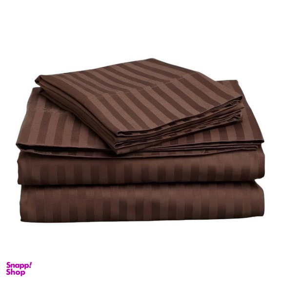 ست ملحفه و روبالشی دونفره 3 تکه مدل هتلی پارالل سایز 180×200 سانتی متر