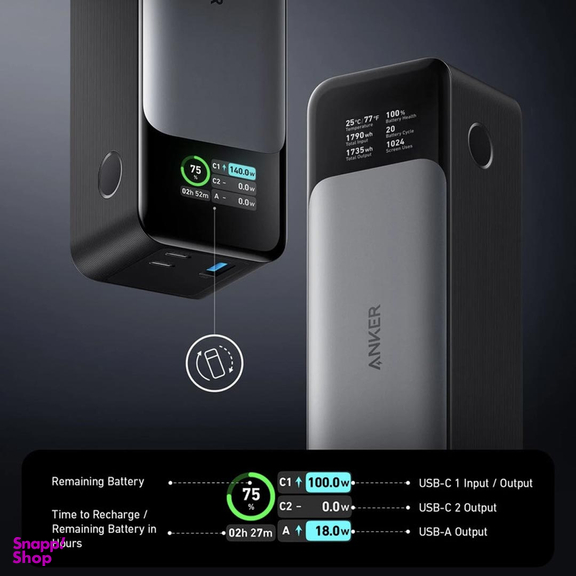پاوربانک انکر مدل A1289 ظرفیت 24000 میلی آمپر ساعت