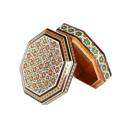 جعبه سکه خاتم کاری 8 ضلعی