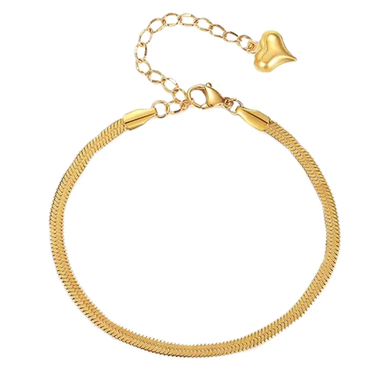 دستبند زنانه دلبر طرح ماری آویز قلب کد D-M014