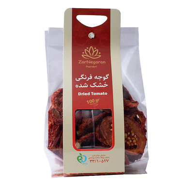 گوجه خشک زرنگاران وزن 100 گرم