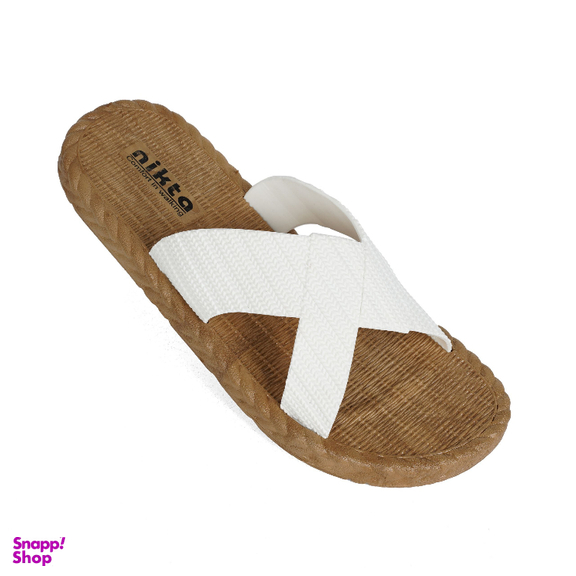 دمپایی زنانه نیکتا مدل حصیری رنگ سفید