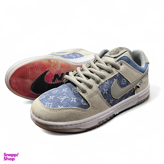 کتانی مردانه طرح نایکی مدل لویی ویتون کد SB رنگ آبی طوسی