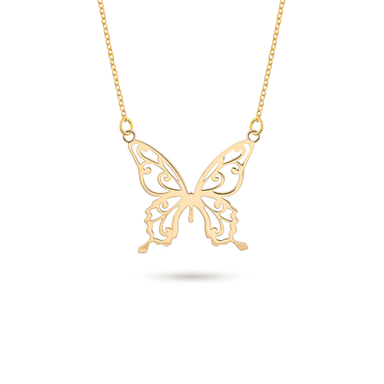 گردنبند طلا 18 عیار زنانه میلی گالری طرح پروانه کد MT1289