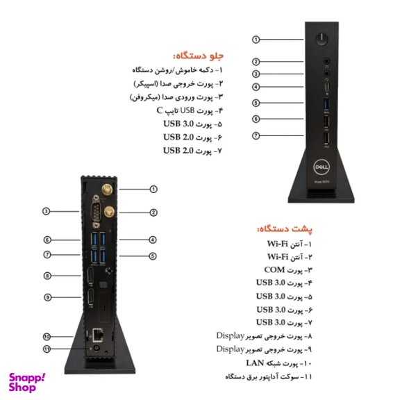 کامپیوتر کوچک دل مدل 5070 RAM DDR4 8GB HARD SSD M.2 256GB