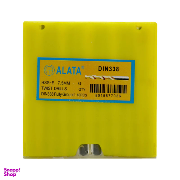 مته آهن آلاتا مدل YP-HSS-E-DIN338-07.5MM سایز 7.5 میلی متر مجموعه 10 عددی