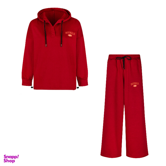 ست هودی و شلوار زنانه لوینت مدل اورجینال کد 6366 رنگ قرمز