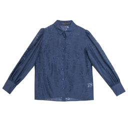 شومیز زنانه برنس مدل دلارا رنگ سرمه ای