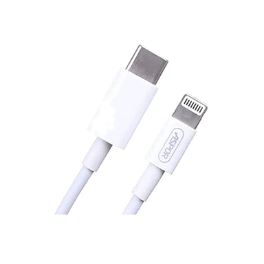 کابل دیتا Type-C به Lightning آسپور کد A099 طول 1.2 متر