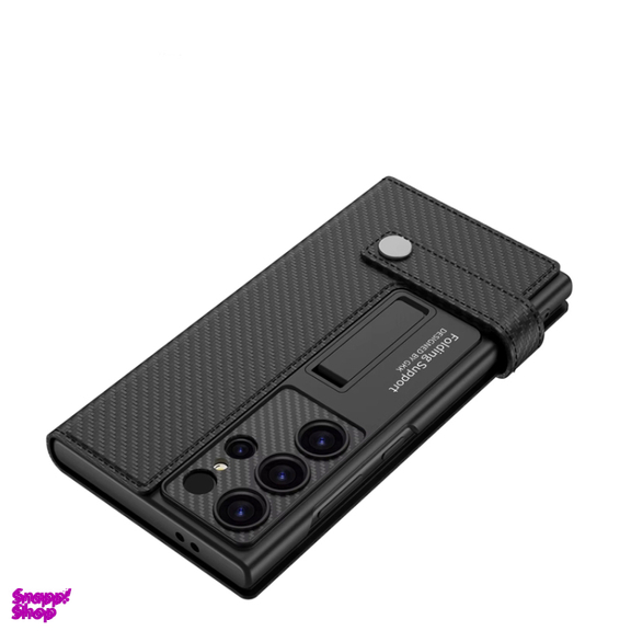 کیف چرم گوشی موبایل جی کی کی مدل Folding Support مناسب سامسونگ Galaxy S24 Ultra