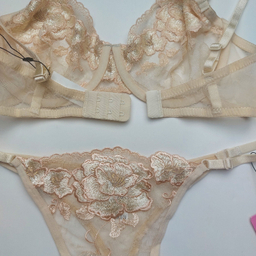 ست شورت و سوتین زنانه برتا کد 2020NK رنگ کرم