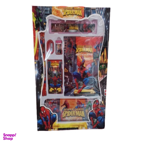 ست لوازم التحریر طرح اسپایدرمن کد 8012 مجموعه ۱۳ عددی