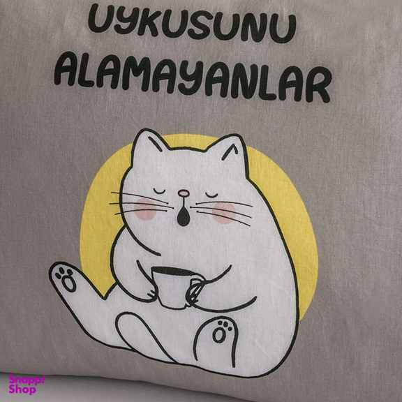 رو بالشی ال سی دابلیو هوم مدل Cat Pamuk بسته ۲ عددی