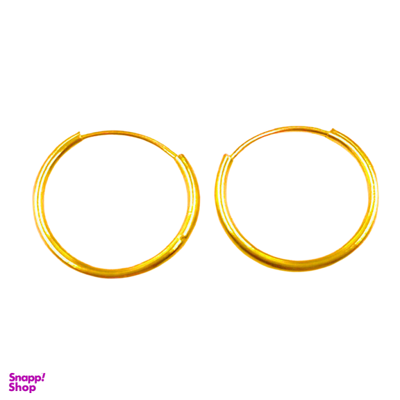 گوشواره طلا ۱۸ عیار زنانه نوا مدل حلقه‌ای ساده کد 36225