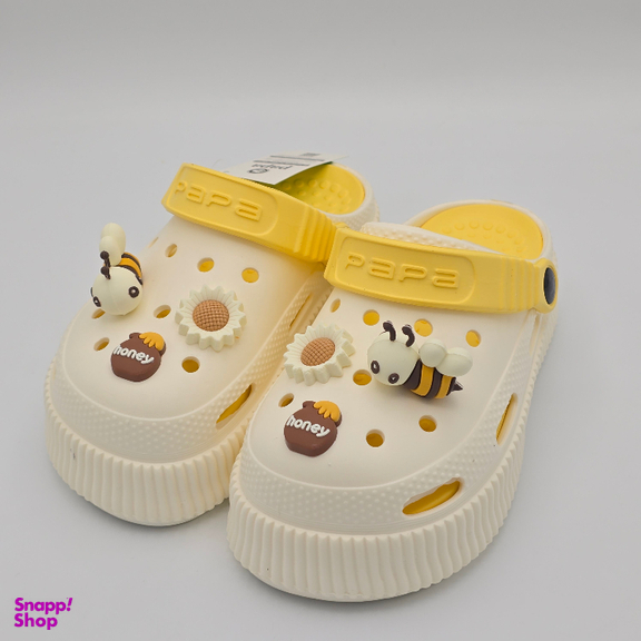 صندل بچگانه پاپا مدل کراکس کد 25335 رنگ کرم زرد