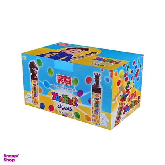 دراژه شکلاتی فان بال شطرنجی شیرین عسل وزن 40 گرم بسته 32 عددی