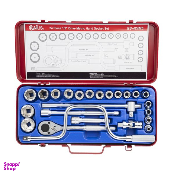 جعبه بکس جنیوس تولز مدل GS-424M5 مجموعه 24 عددی