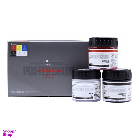 گواش 6 رنگ شين هان مدل 40ml Professional