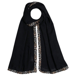 شال زنانه آنالیا مدل نخی حاشیه پلنگی کد ana-9080