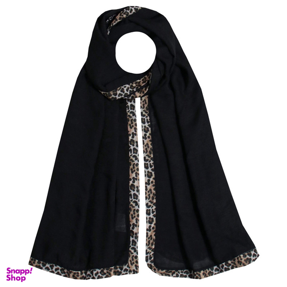شال زنانه آنالیا مدل نخی حاشیه پلنگی کد ana-9080
