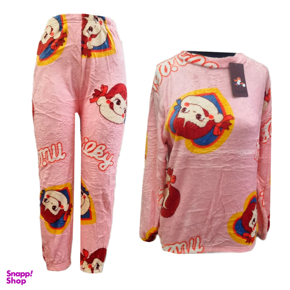 ست تیشرت و شلوار حوله ای زنانه مدل عروسک کد A42