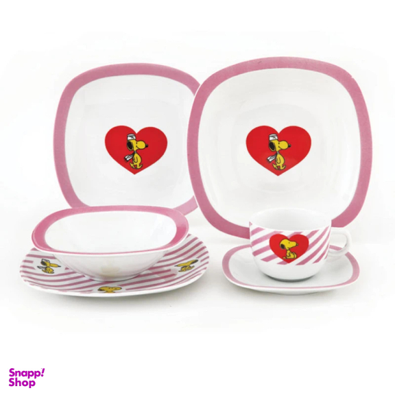 سرویس غذا خوری 5 پارچه کودک چینی زرین ایران سری کواترو مدل اسنوپی درجه عالی