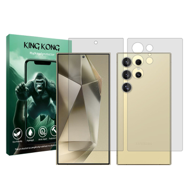 محافظ صفحه نمایش شفاف کینگ کونگ مدل Tough مناسب گوشی موبایل سامسونگ Galaxy S24 Ultra به همراه محافظ پشت گوشی