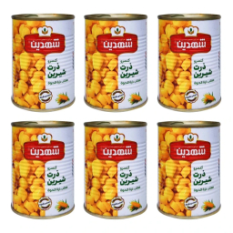 کنسرو ذرت شیرین شهدین وزن 370 گرم بسته 6 عددی