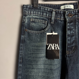 شلوار بگ مردانه طرح زارا کد 3630 رنگ آبی تیره